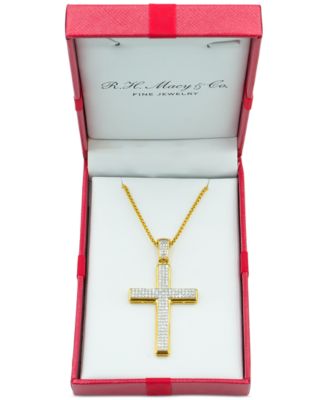 Men's Diamond Cross 22 Pendant Necklace (1 ct. t.w.)