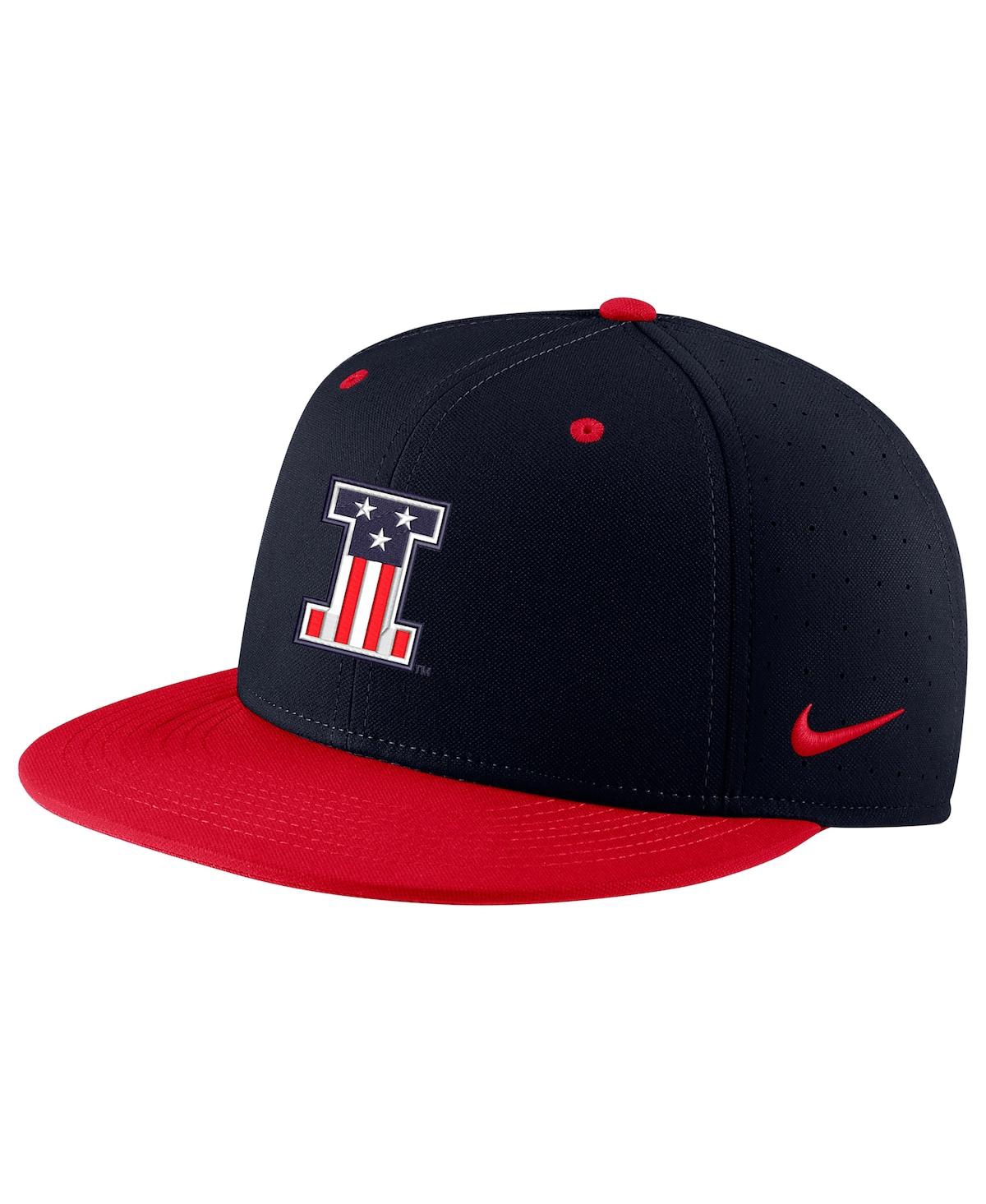 Nike Men's  Black Illinois Fighting Illini Aero True Baseball Performance Fitted Hat