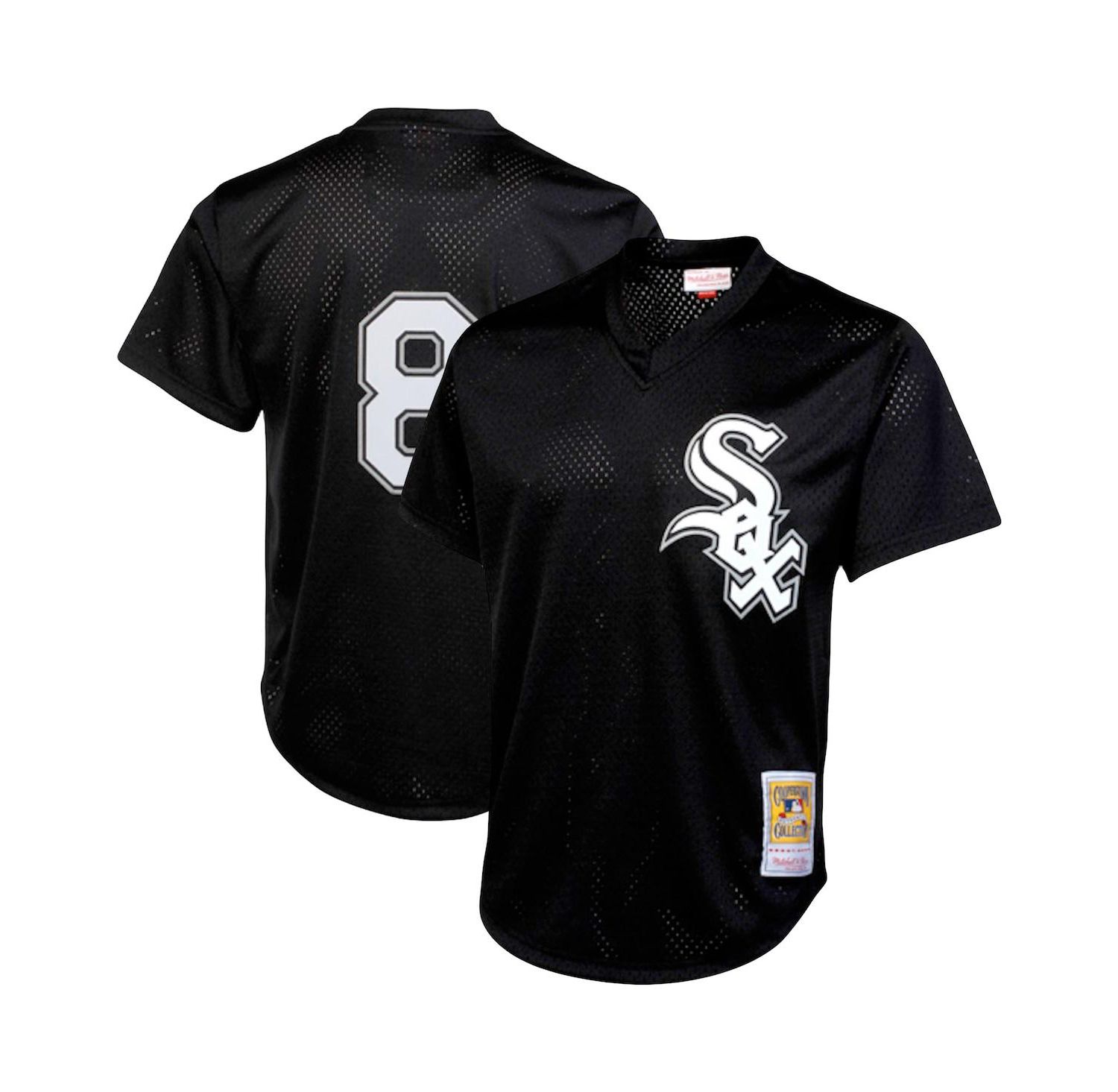 Men's Bo Jackson Black Chicago White Sox Cooperstown Collection Big and Tall Mesh Batting Practice Jersey