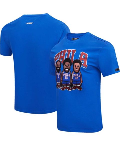 Мужская футболка Pro Standard Joel Embiid, James Harden and Tobias Harris Royal Philadelphia 76ers Multi Lineup