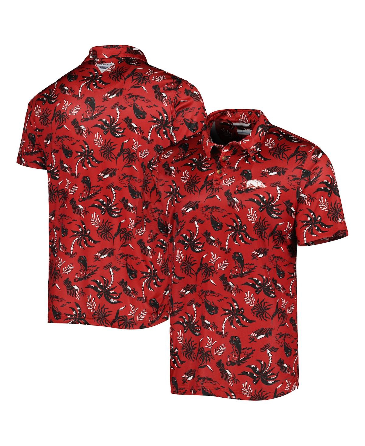 Men's Columbia Cardinal Arkansas Razorbacks Super Terminal Tackle Omni-Shade Polo Shirt - Cardinal
