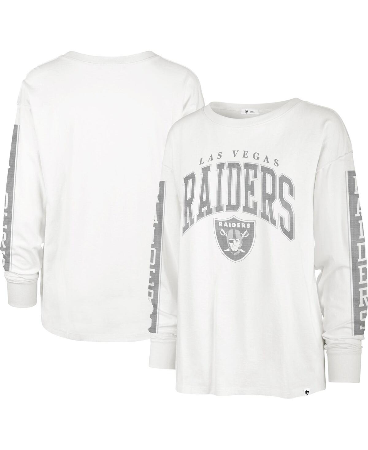 Shop 47 Brand Women's ' White Las Vegas Raiders Statementâ Long Sleeve T-shirt