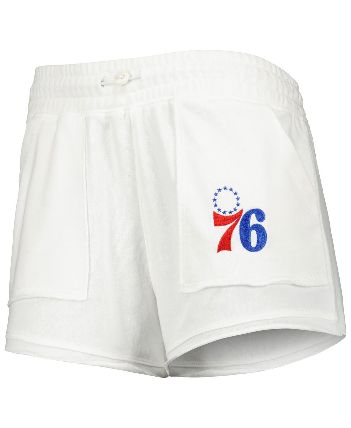 Shop Concepts Sport Women's  White Philadelphia 76ers Sunray Shorts