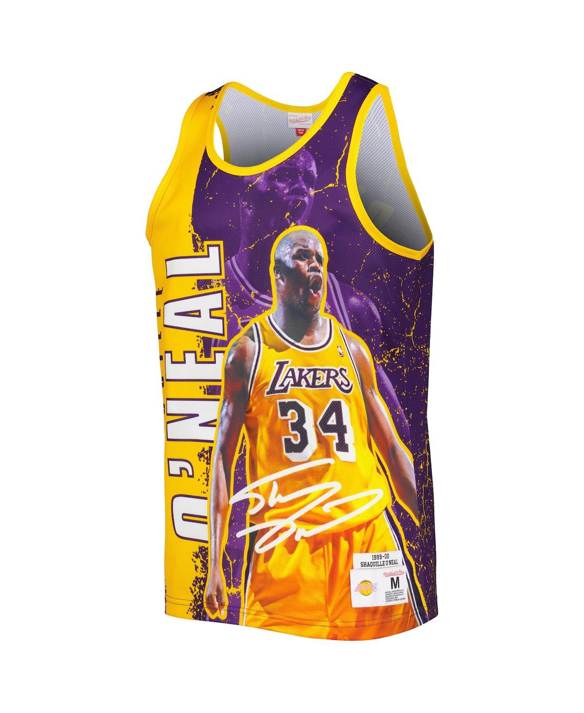 Men's Mitchell & Ness Shaquille O'NealLos Angeles Lakers 1999-00 Hardwood Classics Player Burst Tank Top - Purple