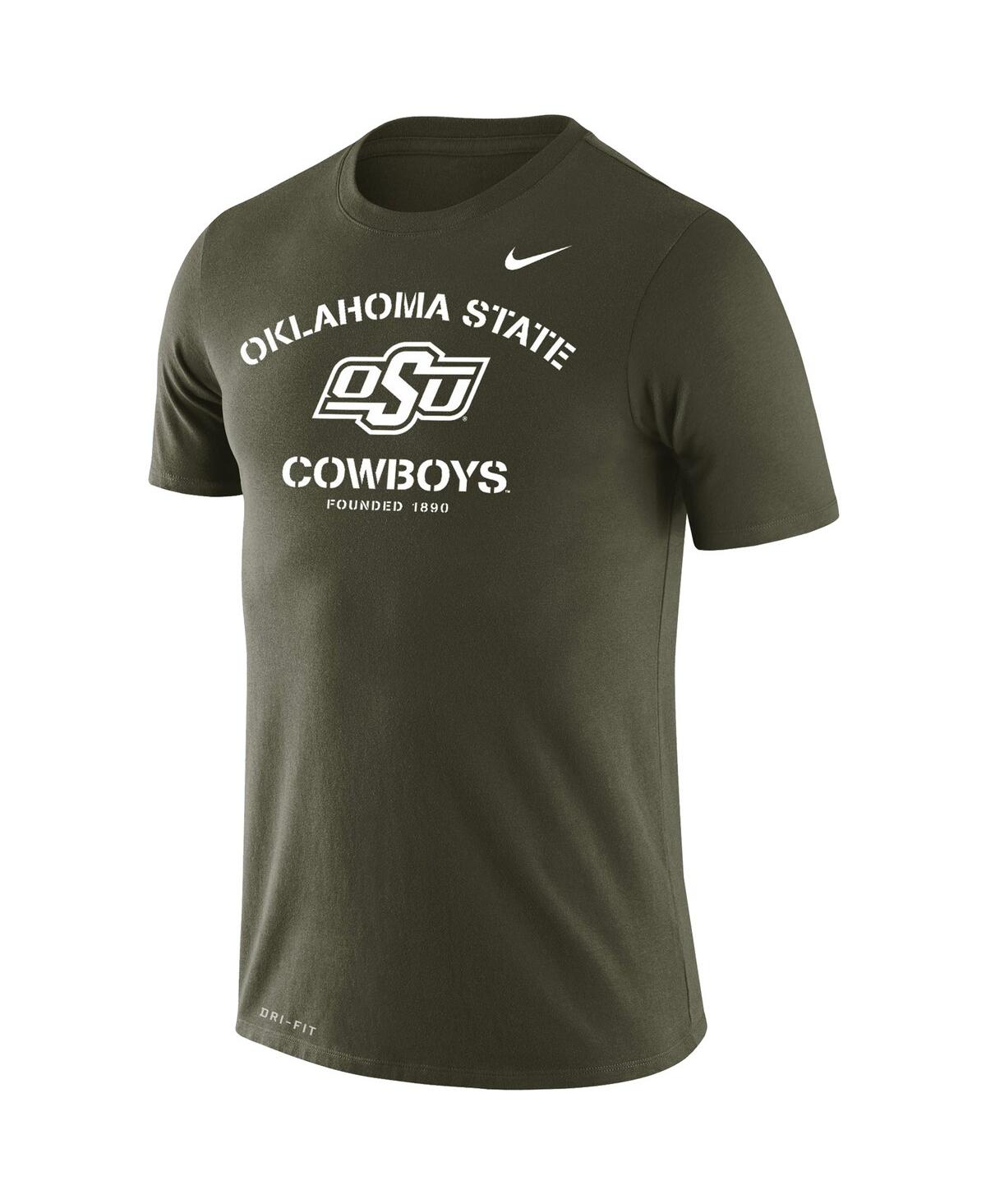 Men's NikeOklahoma State Cowboys Stencil Arch Performance T-shirt - Olive