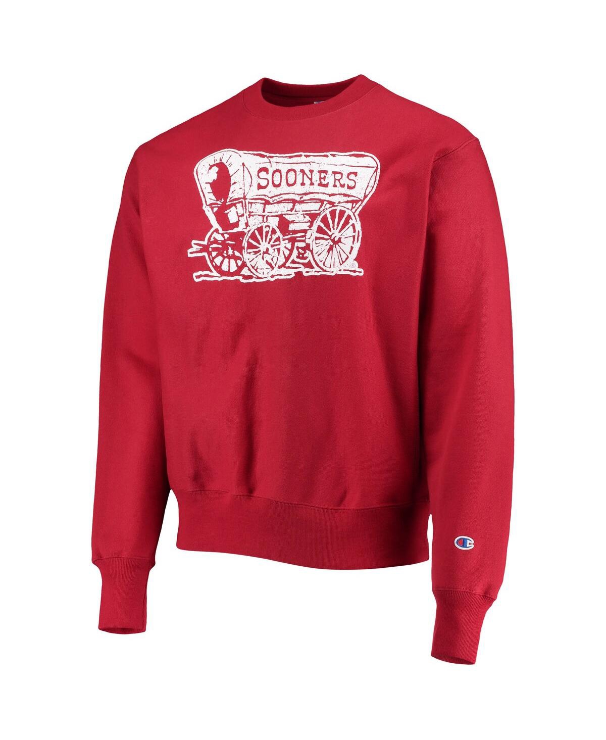 Champion Men's  Crimson Oklahoma Sooners Vault Logo Reverse Weave Pullover Sweatshirt In Crimson