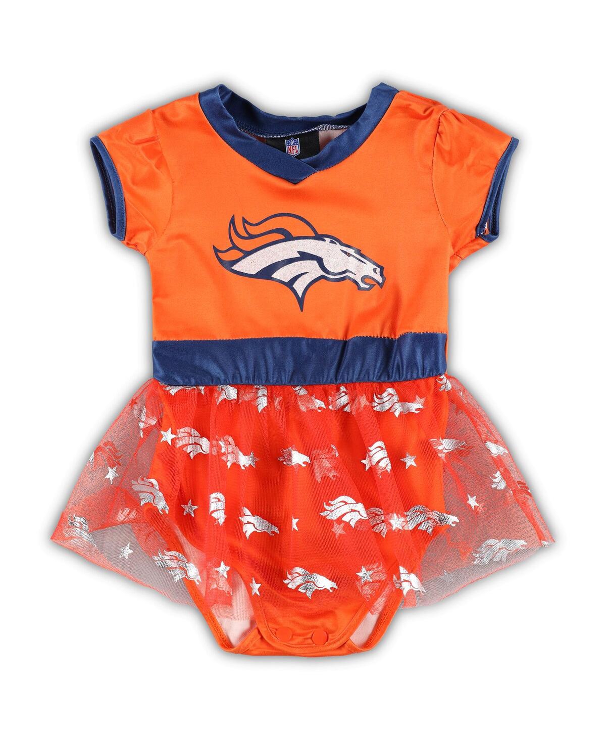 Shop Jerry Leigh Infant Boys And Girls Orange, White Denver Broncos Tailgate Tutu Game Day Costume Set In Orange,white