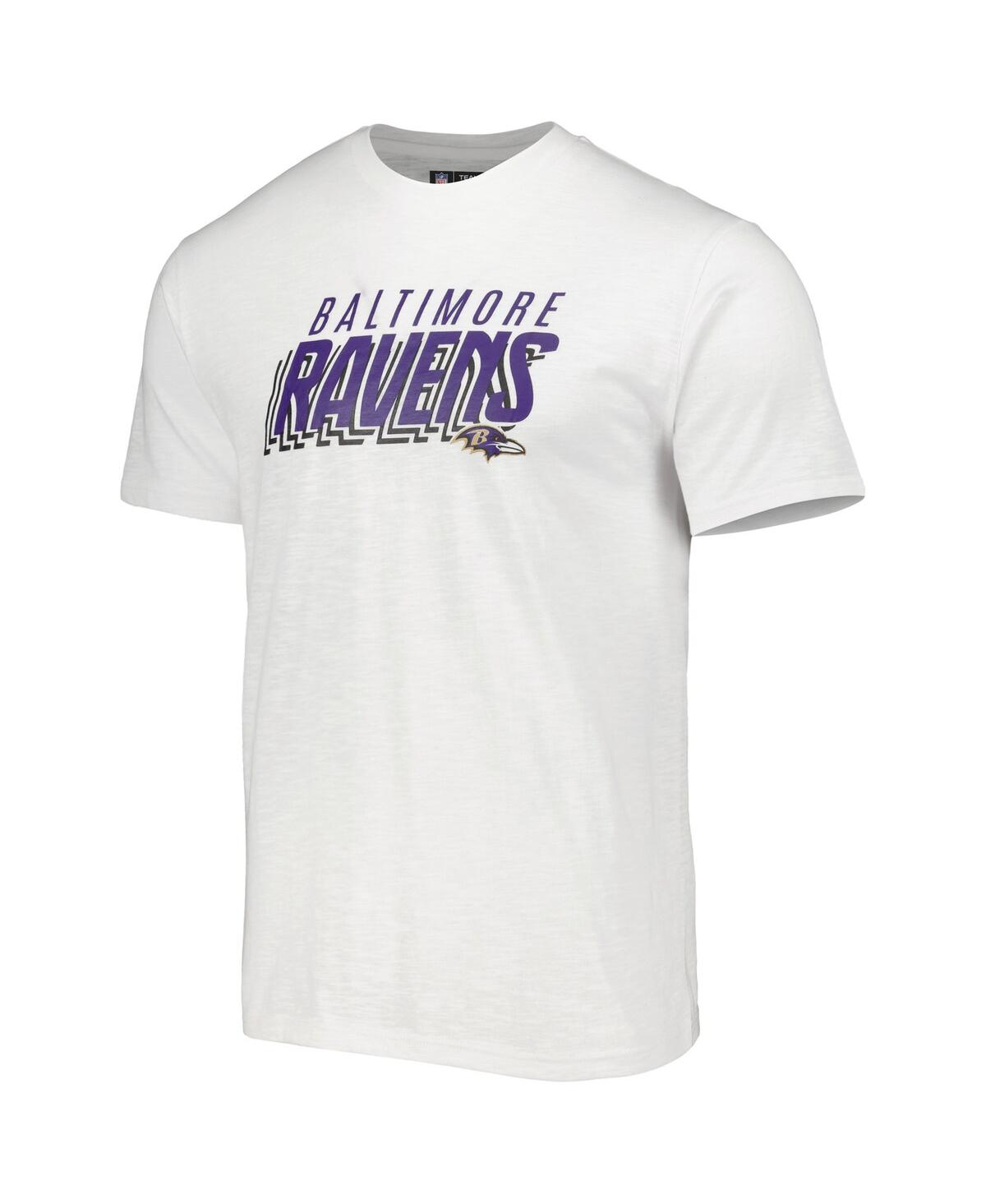 Shop Concepts Sport Men's  Charcoal, White Baltimore Ravens Downfield T-shirt And Shorts Sleep Set In Charcoal,white