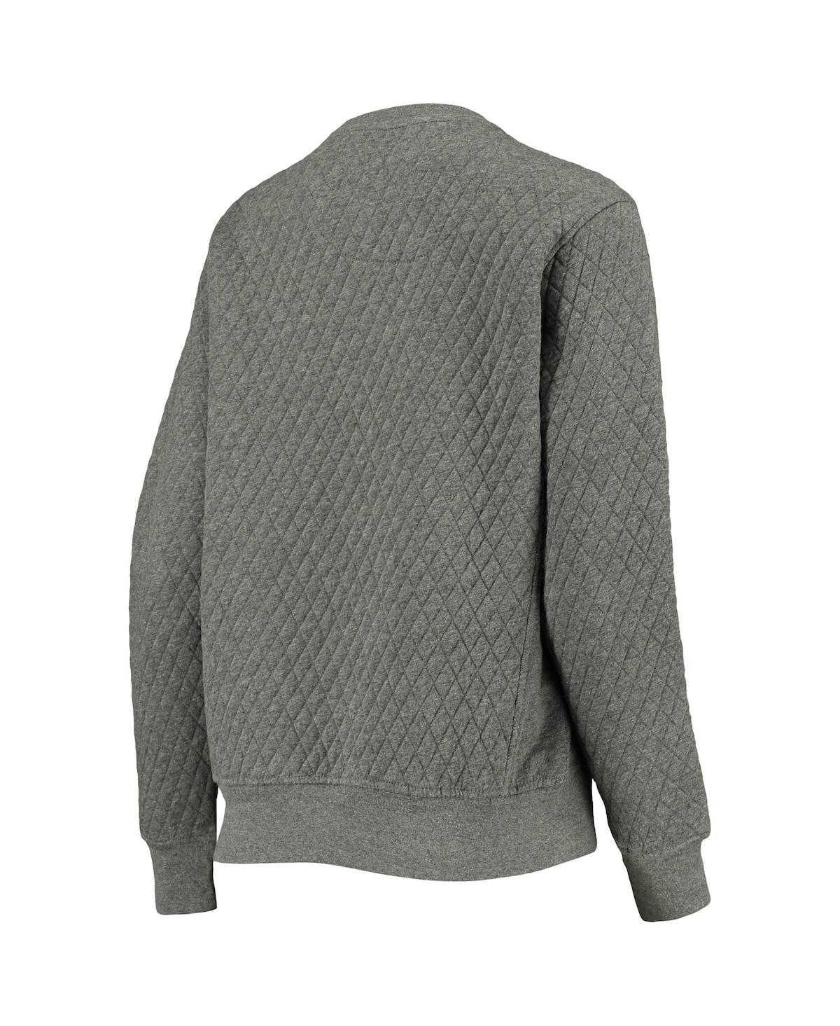 PRESSBOX WOMEN'S PRESSBOX HEATHER CHARCOAL NOTRE DAME FIGHTING IRISH MOOSE QUILTED PULLOVER SWEATSHIRT 