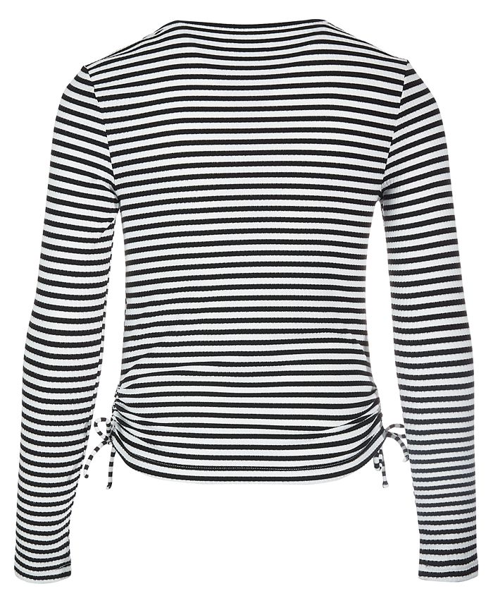 Epic Threads Big Girls Ribbed-Knit Striped Top with Ties, Created for ...