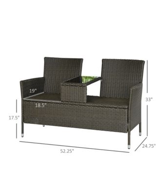 2-in-1 Outdoor Loveseat & Table Set,
