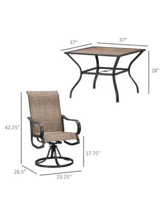 5pc Outdoor Patio Dining Set, Umbrella Hole, 4 Swivel Rocking Chair