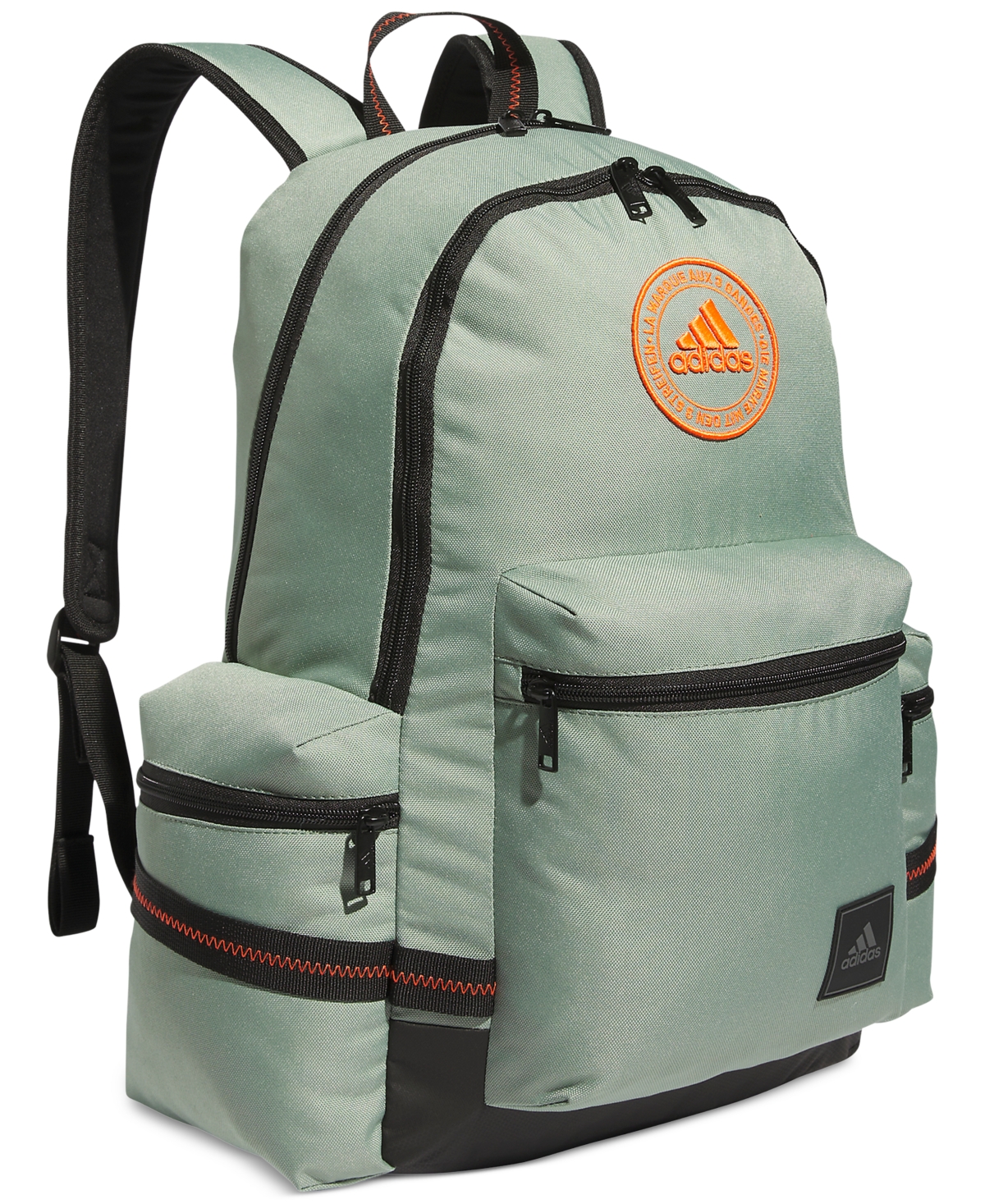 Adidas Originals City Icon Backpack In Silver Green/impact Orange