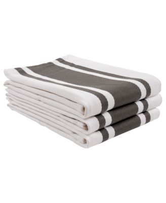 Union Stripe Cotton 3 Piece Kitchen Dish Towel Set, 18" x 28"