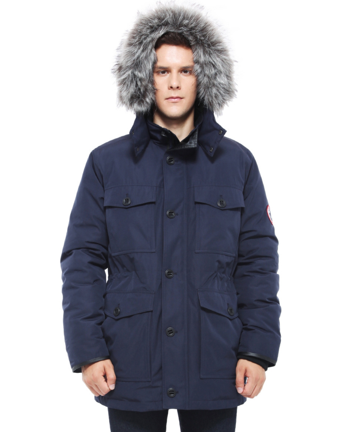 Men's Parka Jacket with Detachable Trim - Birch