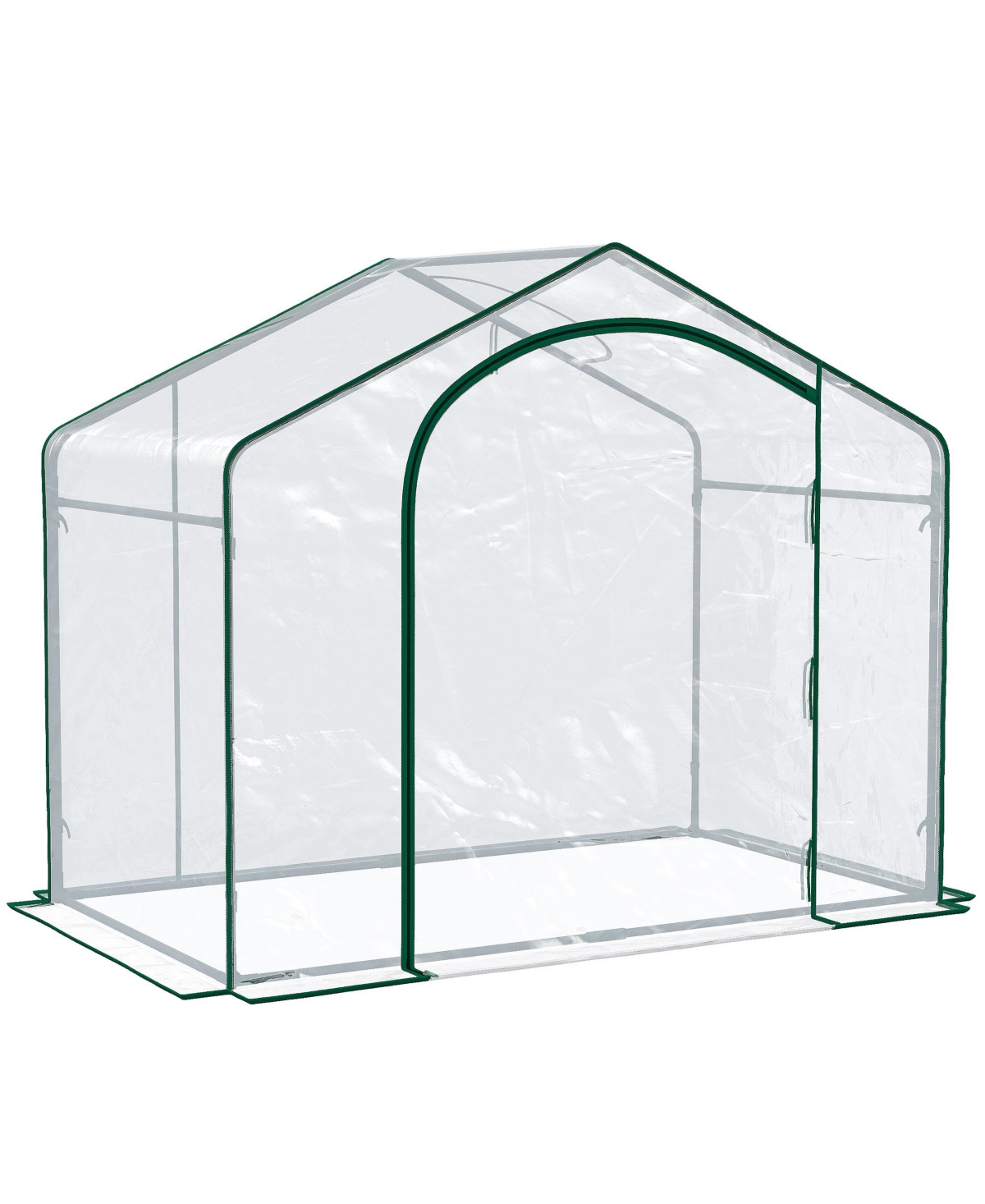 6' x 3' x 6' Portable Walk-in Greenhouse, Pvc Cover, Steel Frame Garden Hot House, Zipper Door, Top Vent for Flowers, Vegetables, Saplings, T