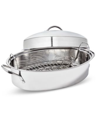 The Cellar Stainless Steel 8 Qt Covered Oval Roaster with Rack Exclusively at Macy s Macy s