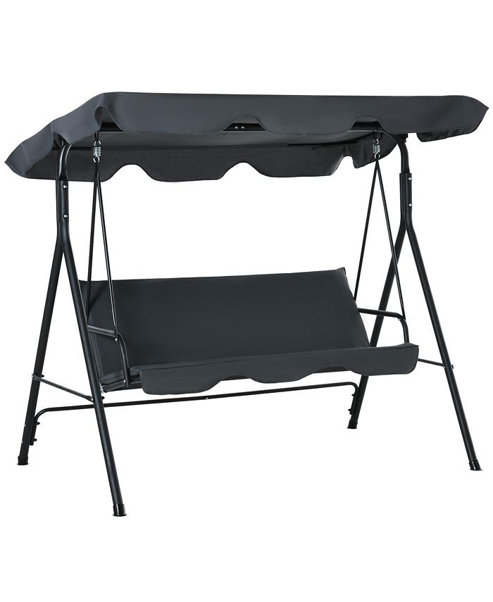 Outsunny 3Person Porch Swing with Stand, Outdoor Swing for Patio Porch