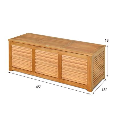 46 Gallon Deck Storage Acacia Wood Organization Toys Cushions Tools