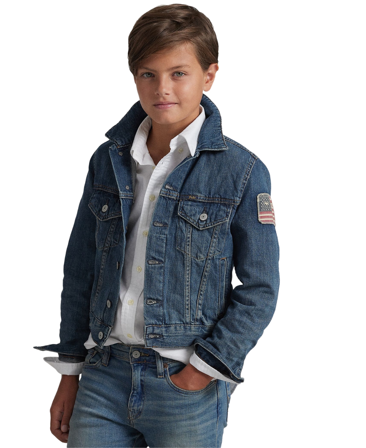 Shop Polo Ralph Lauren Big Boys Denim Cotton Trucker Jacket In Gordon Wash