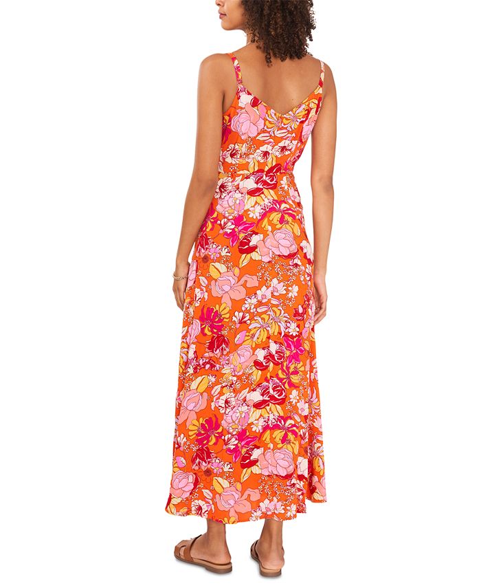 Vince Camuto Women's Floral-Print V-Neck Maxi Dress - Macy's