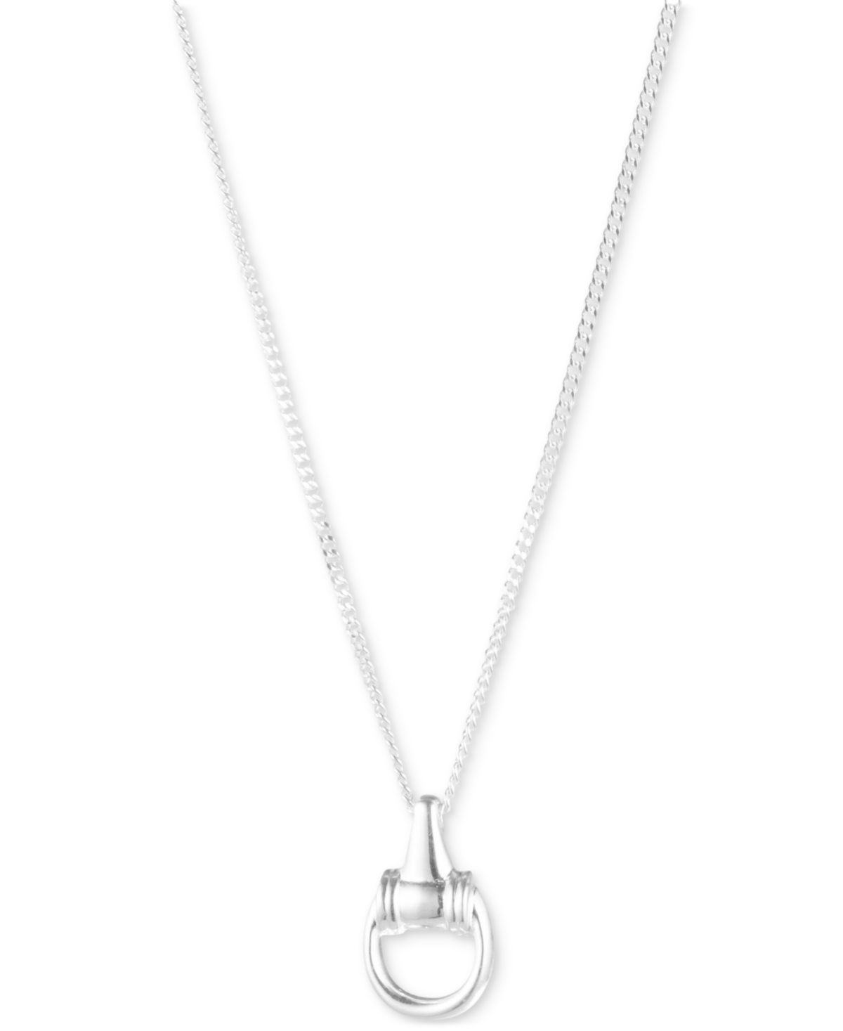 Lauren Ralph Lauren Horsebit Pendant Necklace in Sterling Silver, 15" + 3" extender - Sterling Silver