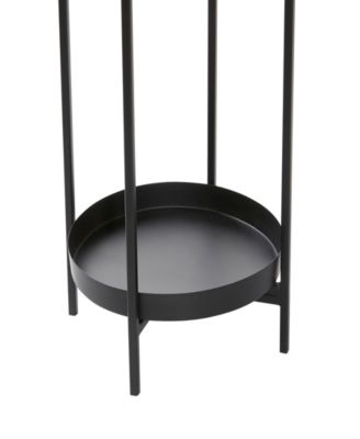 Black Metal Indoor Outdoor Planter with Removable Stand Set of 2 