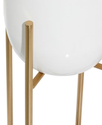 Metal Indoor Outdoor Dome Planter with Removable Stand Set of 2