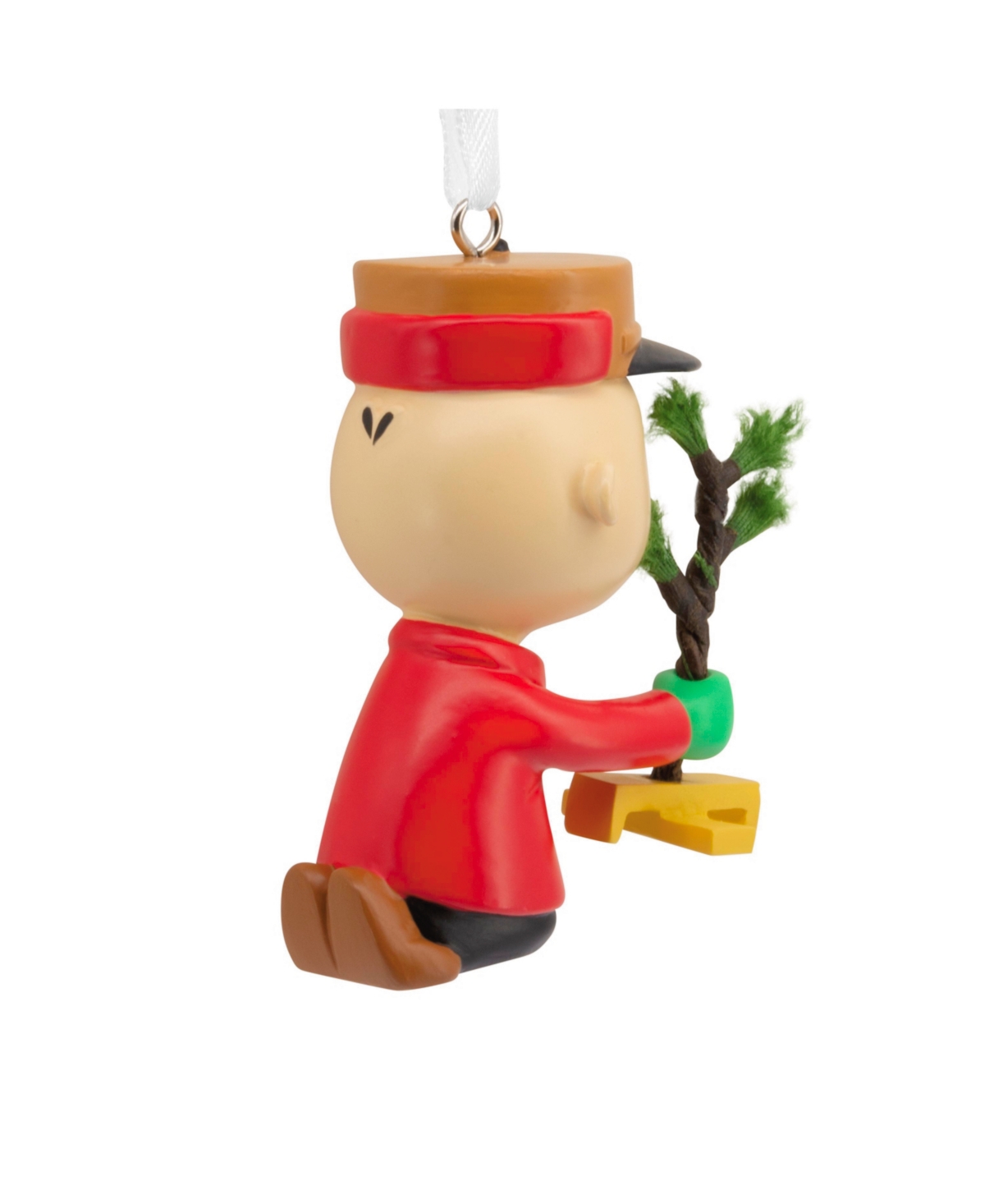 Hallmark Christmas Ornament Peanuts Charlie Brown Kneeling with Tree - Multi-Colored