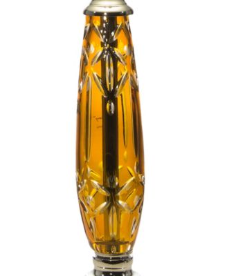 Glossy Amber Lead Crystal Table Lamp