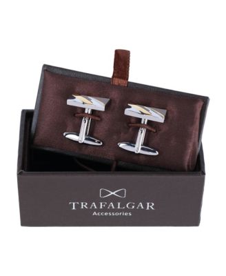 Rhodium and Gold Detailed Cufflinks