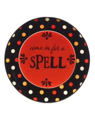 Spooky Halloween Set of 4 Canape Plates, Service for 4