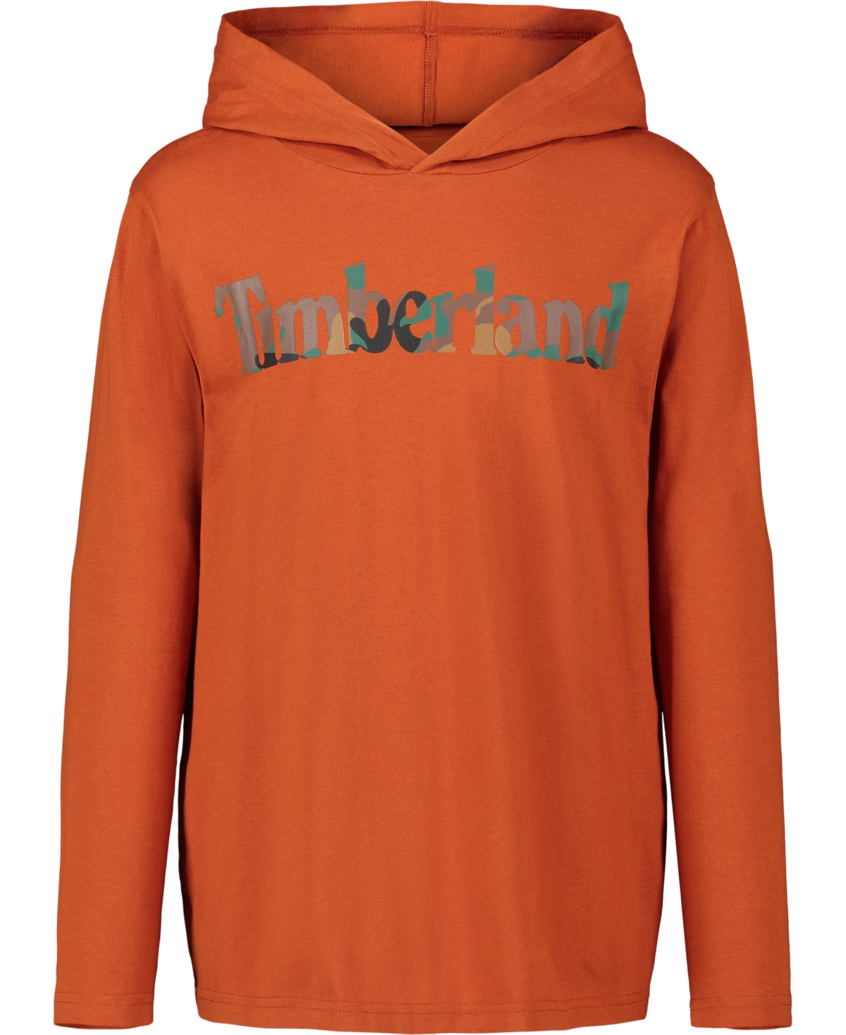 Timberland Big Boys Puzzled Tree Hooded Long Sleeve T-shirt In Umber