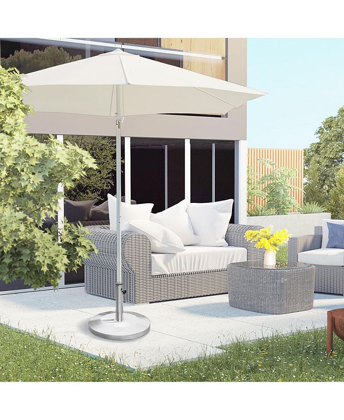 Outsunny 55lb Round Stainless Steel Outdoor Patio Umbrella Stand Base