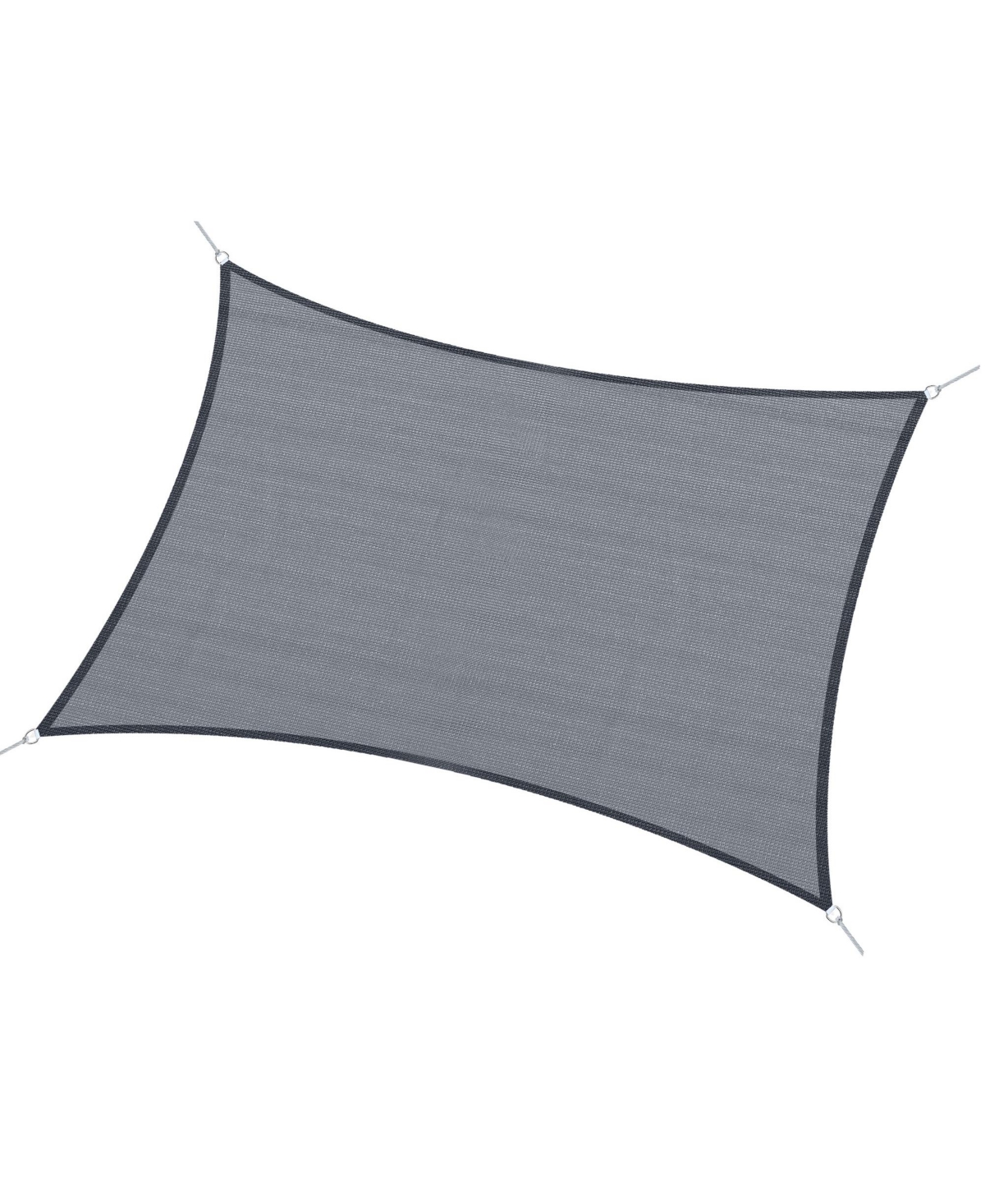20' x 13' Rectangle Sun Shade Sail Canopy Outdoor Shade Sail Cloth for Patio Deck Yard with D-Rings and Rope Included - Grey - Grey