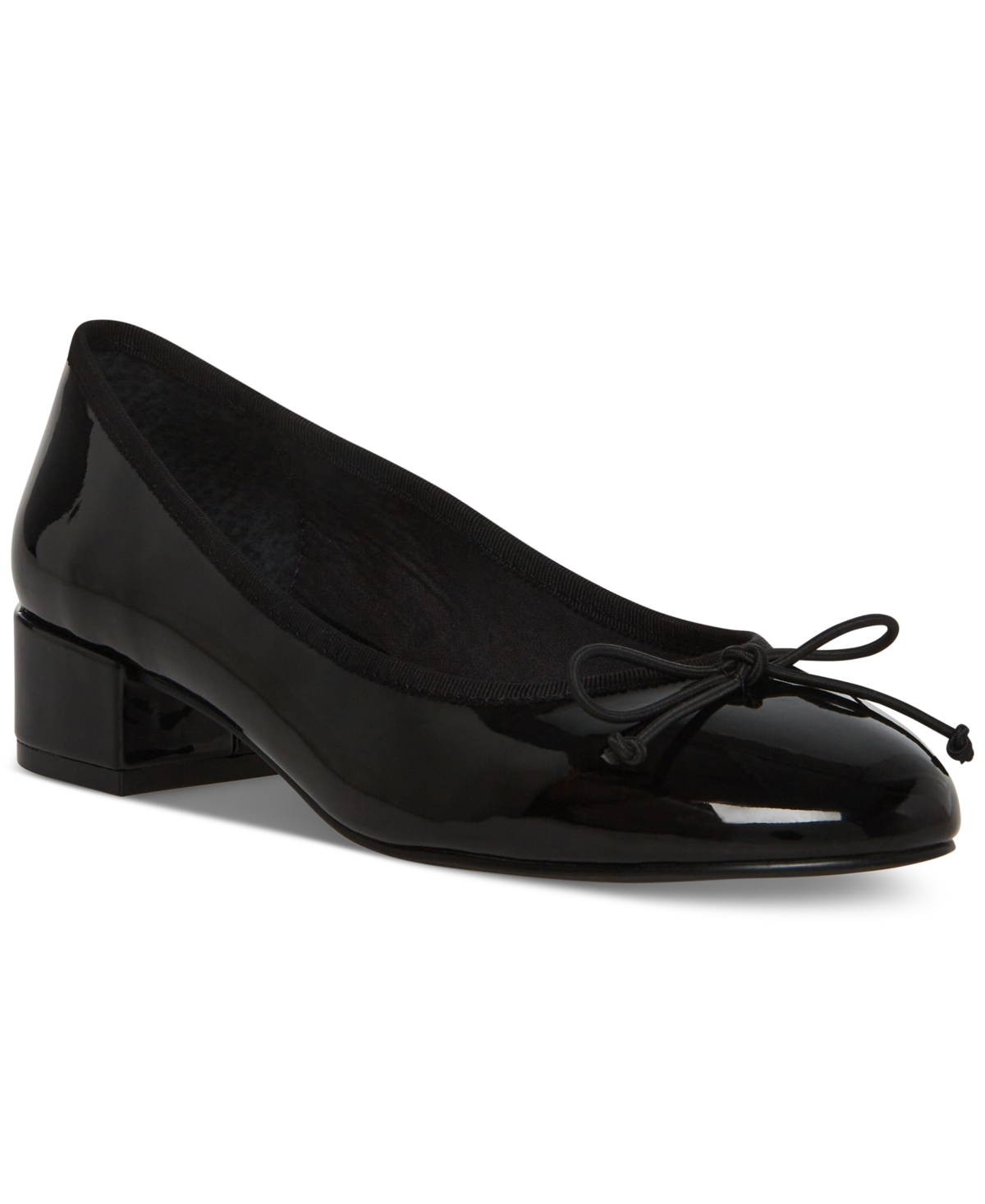Shop Steve Madden Women's Cherish Block-heel Ballet Flats In Black Patent