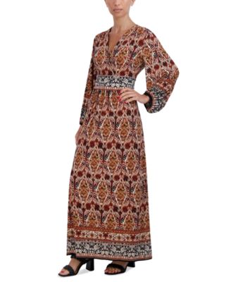 Sandra Darren - Women's V-Neck Border-Print Maxi Dress