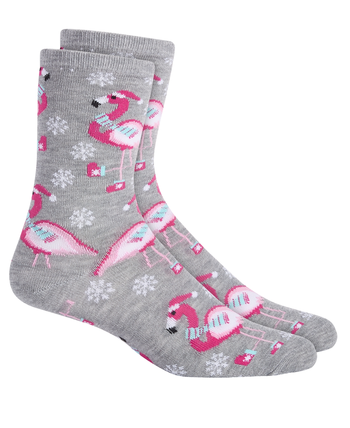 Holiday Crew Socks, Created for Macy's - Flamingo