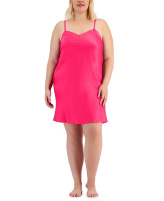 I.N.C. International Concepts - Plus Size Lace-Trim Satin Chemise