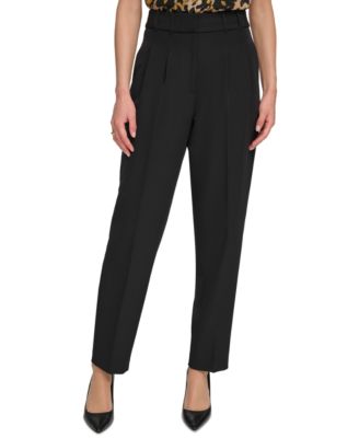 DKNY - Women's High-Rise Pleated Roll-Cuff Pants