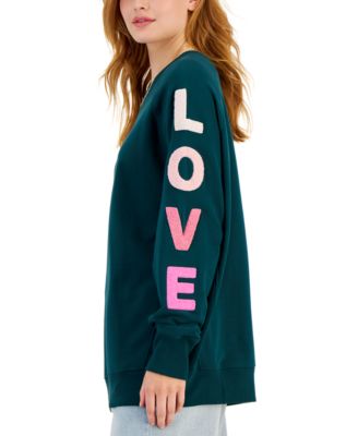 Rebellious One - Juniors' Love Sleeve Crewneck Sweatshirt