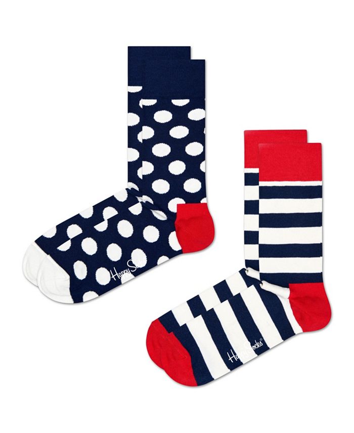2 Pack - Dot Socks of Macy\'s Classic Happy Big Socks,