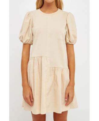 Women's Knit Woven Mixed Dress