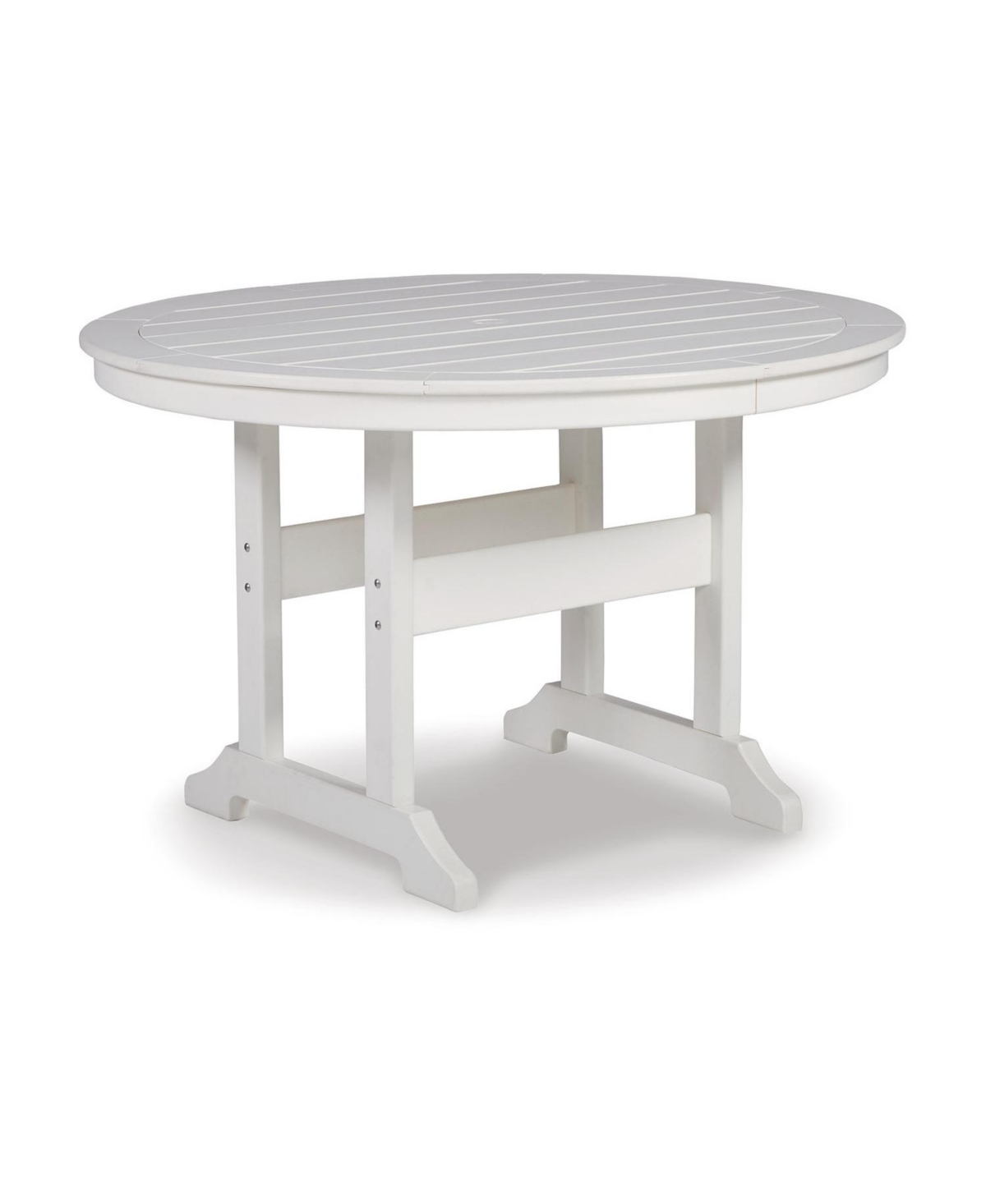 Signature Design By Ashley Crescent Luxe Round Dining Table In White