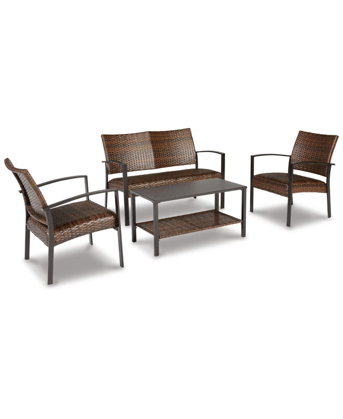 Signature Design By Ashley Zariyah Love, Chairs, Table, Set Of 4 In Dark Brown