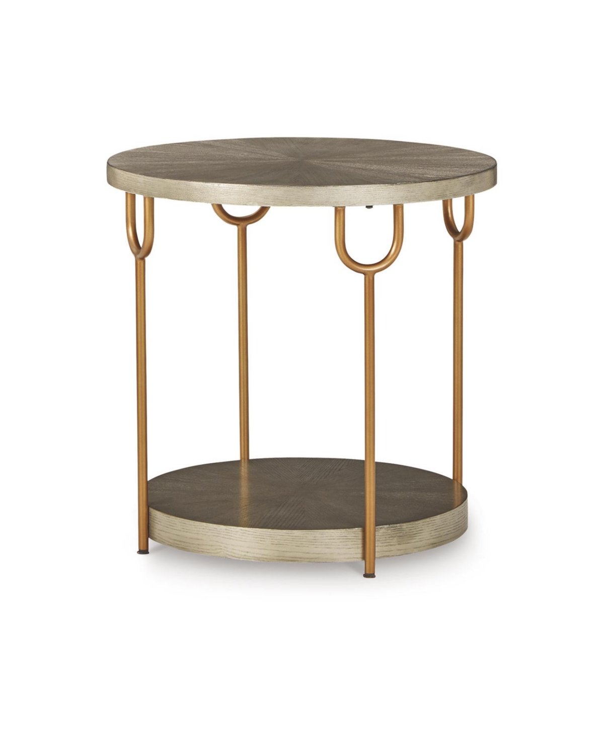 Signature Design By Ashley Ranoka Round End Table In Platinum