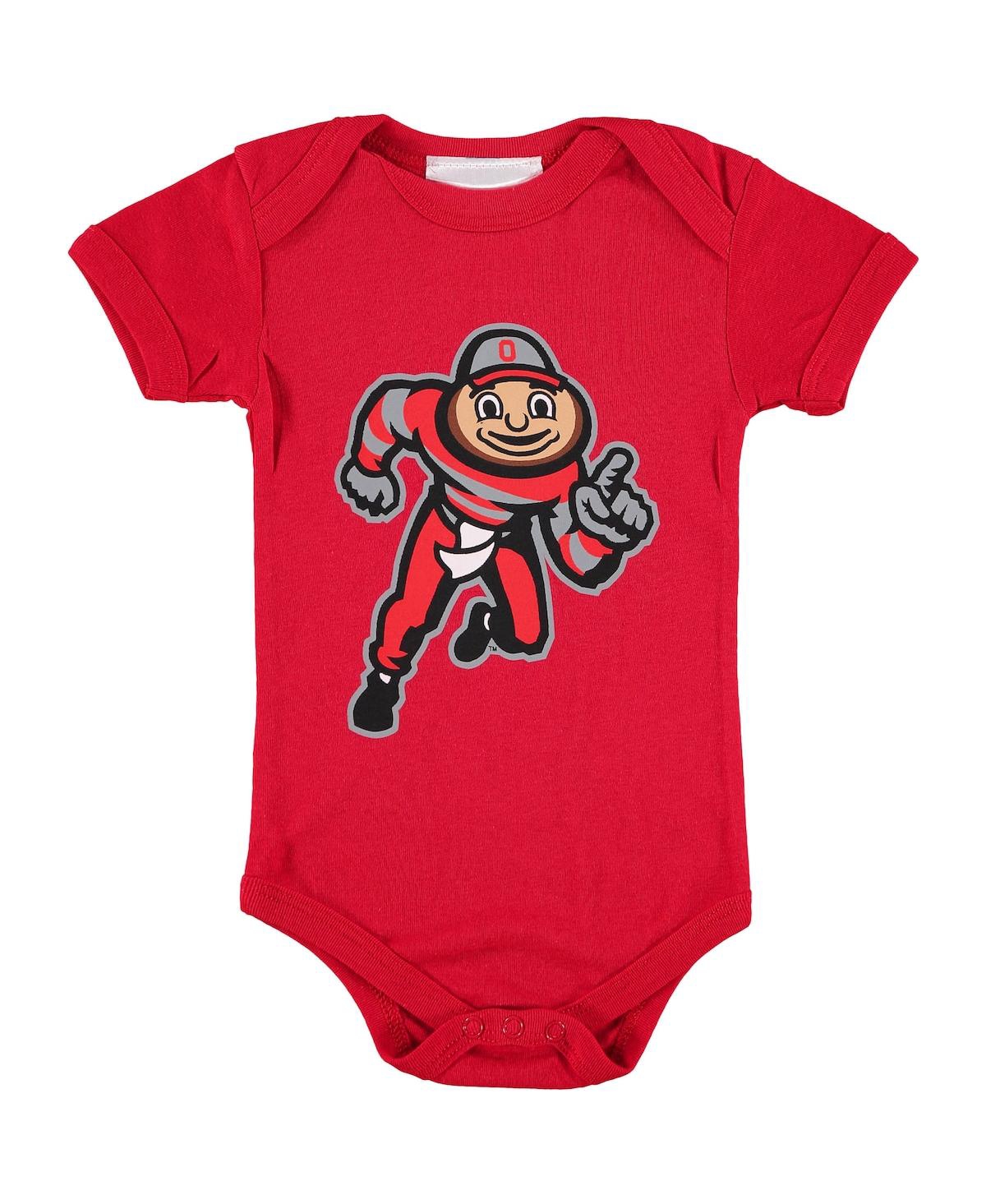 Two Feet Ahead Babies' Infant Boys And Girls Scarlet Ohio State Buckeyes Big Logo Bodysuit In Red