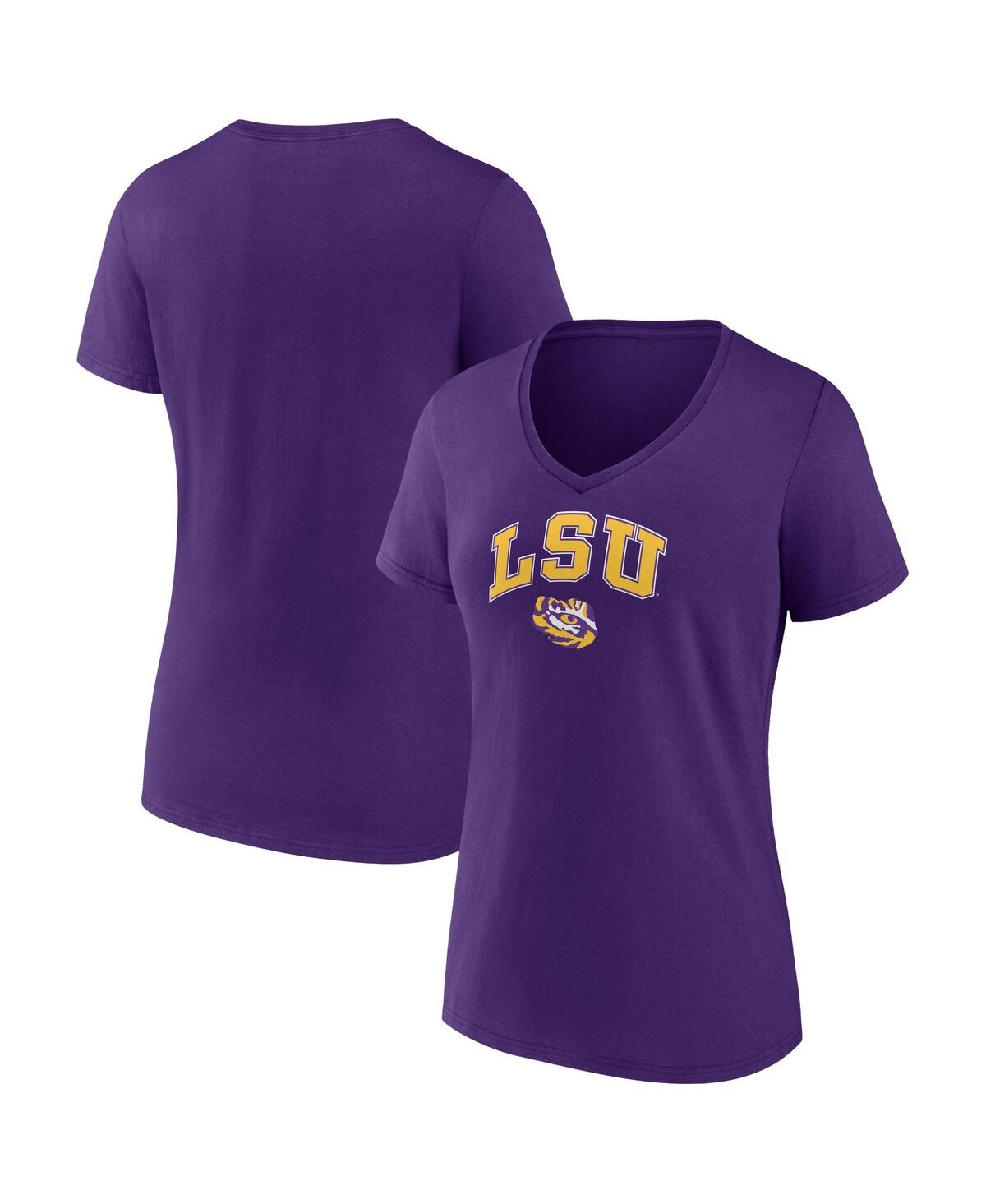 Fanatics Women's  Purple Ecu Pirates Evergreen Campus V-neck T-shirt In Purple