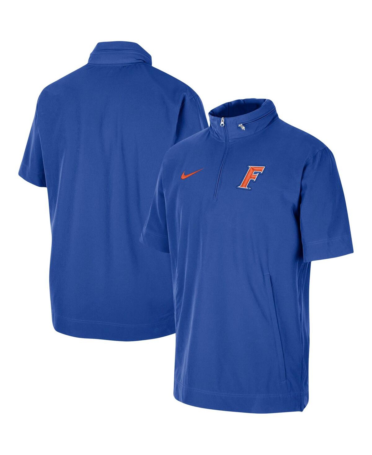 Men's NikeFlorida Gators Coaches Half-Zip Short Sleeve Jacket - Royal