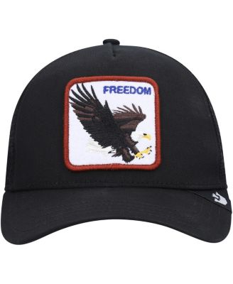 Men's Black The Freedom Eagle Trucker Snapback Hat
